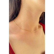 Fiyonk Kuyumculuk 14 Ayar Altın Desenli Küp Zincir Kolye 0,70 mm