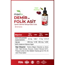 Maxiliv Demir & Folik Asit Damla 30 ml | Liposomal Demir + Quatrefolic® | 4 Yaş ve Üzeri Uygun
