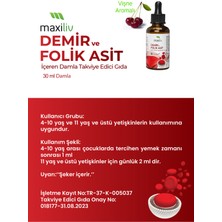 Maxiliv Demir & Folik Asit Damla 30 ml | Liposomal Demir + Quatrefolic® | 4 Yaş ve Üzeri Uygun
