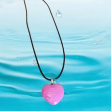 Mga Doğaltaş Pembe Beyaz Akik Taşı Kolye Hediyelik Eşya Sevgili Kolye Sevgiliye Özel Hediye Kalpli Kolye