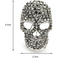 Punky Store Taşlı Kurukafa Broş