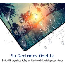 Asmat Paw 24CMX20CM Mause Pad ve Bardak Atlığı Takımı.hawaii Manzara Temalı Mausepad(Fare) ve Bardak Altlığı