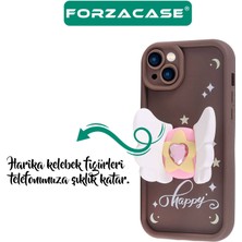 Forzacase iPhone 12 ile Uyumlu Butterfly Serisi 3D Kelebek Figür Tasarımlı Silikon Kılıf