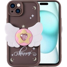 Forzacase iPhone 15 Plus ile Uyumlu Butterfly Serisi 3D Kelebek Figür Tasarımlı Silikon Kılıf