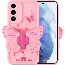 Forzacase Samsung Galaxy A55 ile Uyumlu Butterfly Serisi 3D Kelebek Figür Tasarımlı Silikon Kılıf