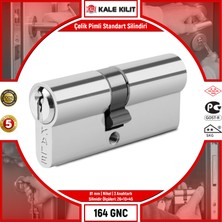 Kale Kilit Çelik Pimli Standart Silindir 164 Gnc 81 mm Nikel 3 Anahtarlı 164GNC00188
