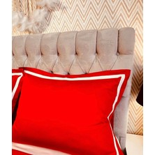 Calina Home Kırmızı Beyaz Çift Taraflı Pamuk Saten Nevresım Takımı