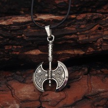 İdol Avm Çift Taraflı Savaşçı Baltası Erkek Kolye Takı Aksesuar K24 T5