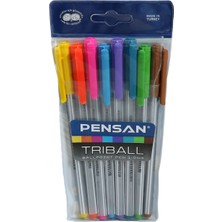 Pensan Triball 8 Renk Tükenmez Kalem Seti 1.0 mm Çocuklar İçin Güvenli Kullanım