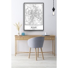 Hari Tasarım Roma Şehir Haritası Çerçevesiz Poster-Harita Sanatı, Map Art Design
