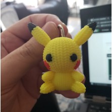 3D Online Örgü Şeklinde Pikachu Anahtrlık Plastik