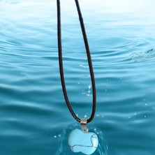 Mga Doğaltaş Turkuaz Varasit Kolye Hediyelik Eşya Sevgili Kolye Sevgiliye Özel Hediye Elma Model Doğal Taş Kolye