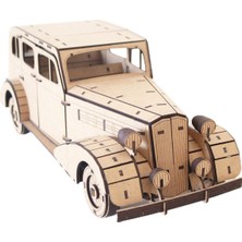 Mavi Doku Nostaljik Araba Serisi, Cadillah Fleetwood 1935 Model, 3D Ahşap Puzzle Maketi