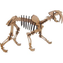 Mavi Doku Dinozor Serisi, Saber Tooth, 3D Ahşap Puzzle Maketi