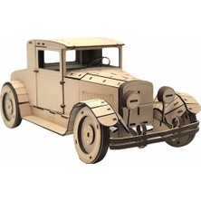 Mavi Doku Nostaljik Araba Serisi, Nash Coupe 1928 Model , 3D Ahşap Puzzle Maketi