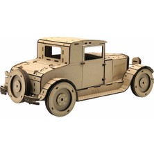 Mavi Doku Nostaljik Araba Serisi, Nash Coupe 1928 Model , 3D Ahşap Puzzle Maketi