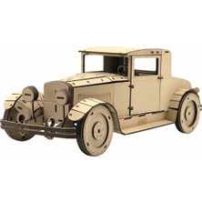 Mavi Doku Nostaljik Araba Serisi, Nash Coupe 1928 Model , 3D Ahşap Puzzle Maketi