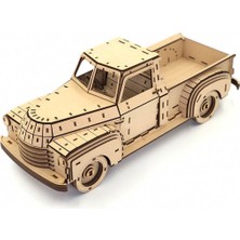 Mavi Doku Nostaljik Araba Serisi, Chevy Pickup 1948 Model, 3D Ahşap Puzzle Maketi