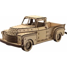 Mavi Doku Nostaljik Araba Serisi, Chevy Pickup 1948 Model, 3D Ahşap Puzzle Maketi