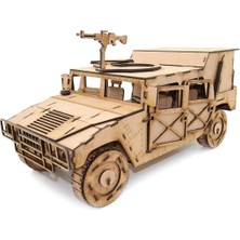 Mavi Doku Hummer M998 3D Ahşap Puzzle 4x4 Jeep Maketi