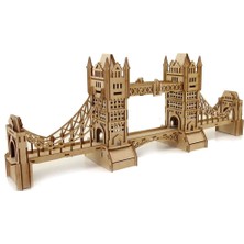 Mavi Doku Londra Köprüsü 3D Ahşap Puzzle Maketi