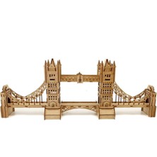 Mavi Doku Londra Köprüsü 3D Ahşap Puzzle Maketi