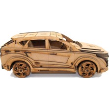 Mavi Doku Hunday Tuskon 3D Ahşap Puzzle Suv Araba Maketi