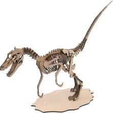 Mavi Doku Dinozor Serisi, Velociraptor , 3D Ahşap Puzzle Maketi