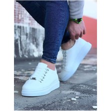 Nateli  WG08 Beyaz Düz Erkek Casual Ayakkabı
