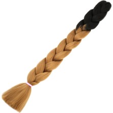 Colezium Afro Örgüsü ve Rasta Için Sentetik Renk Geçişli Saç / Siyah / Karamel /