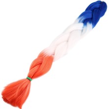 Afro Örgüsü ve Rasta Için Sentetik Renk Geçişli Saç / Mavi / Beyaz / Turuncu /