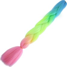 Colezium Afro Örgülük Renk Geçişli Sentetik Saç 100 Gr. / Açık Mavi / Neon Sarı / Pembe /