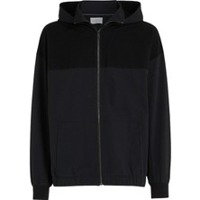 Calvin Klein Jeans Kapüşon Yaka Siyah Erkek Sweatshırt J30J325625BEH Tech. Grıd Zıp Throug