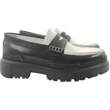Milonek Shoes 13081932 Loafer Siyah Beyaz 