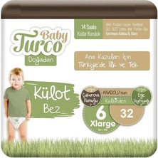 Baby Turco Külot Bebek Bezi Doğadan Beden:6 (16+Kg) Xlarge 64 Adet Süper Ekonomik Pk