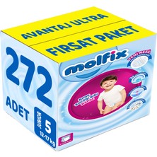 Molfix Külot Bebek Bezi Beden:5 (12-17KG) Junior 272 Adet Avantaj Ultra Fırsat Pk