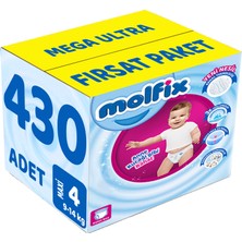 Molfix Külot Bebek Bezi Beden:4 (9-14KG) Maxi 430 Adet Mega Ultra Fırsat Pk