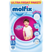 Molfix Külot Bebek Bezi Beden:5 (12-17KG) Junior 204 Adet Aylık Ultra Fırsat Pk