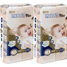 Pedo Plus Bebek Bezi Beden:3 (4-9kg) Midi 68 Adet Jumbo Ekonomik Pk