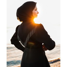 Harika Wear Uzun Siyah Bağlamalı Elbise