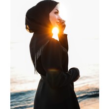 Harika Wear Uzun Siyah Bağlamalı Elbise