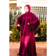 Harika Wear Koyu Fuşya Ipek Abaya