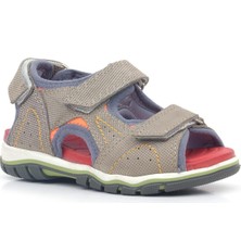 Rakerplus Hakiki Deri Kum Rengi Cırtlı Erkek Çocuk Sandalet