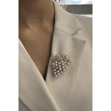 Modex İncili Taşlı Üzüm Salkımı Broş (en:3cm Boy:5cm)