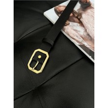 ZR Accessory Küt Kesim Dirtdörtgen Şekilli Gold Tokalı Gömlek Kemeri, Pantolon Kemeri, Elbise Kemeri