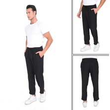 Sh Mağazacılık Ince Yazlık Erkek Yüksek Bel Rahat Salaş Pamuklu Slouchy Fit Basic Beli Lastikli Bilek Boy Pantolon