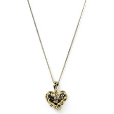 Pluvia Jewelry Cuore Kolye - Rodyum Kaplama Zirkon Taşlı Kolye