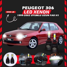 Furens Peugeot 306 1999-2002 Uzun Far Uyumlu Şimşek Etkili LED Xenon Light Series H1