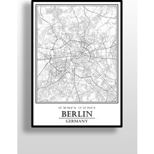 Hari Tasarım Berlin Şehir Haritası Çerçevesiz Poster-Harita Sanatı, Map Art Design