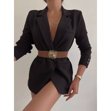 ZR Accessory Gold Tokalı Geçmeli Elastik Güneş Model Kadın Kemeri, Ceket Kemeri, Gömlek Kemeri, Elbise Kemeri